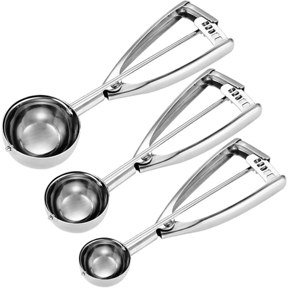 Cookie Scoop Set - Small/1 Tbsp, Medium/2 Tbsp, Large/3 Tbsp - Cookie Dough